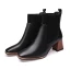 Mote Brun Gateklær Ankel Kvinners støvler 2020 Lær 6 cm Tykk Hæler Firkantetå Boots