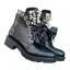 Mode Noire Vêtement de rue Bottines Bottes Femme 2020 Perle À Bout Rond Plate Bottes
