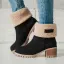 Classique Vert Foncé Vêtement de rue Bottines Daim Bottes Femme 2020 5 cm Talons Épais À Bout Rond Bottes