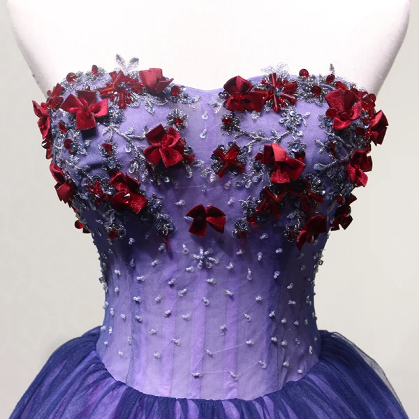 Sexy Violett Partykleider 2018 A Linie Applikationen Perlenstickerei Kristall Pailletten Schleife Bandeau Rückenfreies Ärmellos Kurze Festliche Kleider