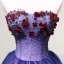 Sexy Violett Partykleider 2018 A Linie Applikationen Perlenstickerei Kristall Pailletten Schleife Bandeau Rückenfreies Ärmellos Kurze Festliche Kleider