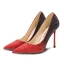 Charmant Gradiëntkleur Rode Avond Pumps 2020 Pailletten 10 cm Naaldhakken / Stiletto Spitse Neus Pumps