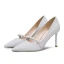 Schöne Silber Pailletten Brautschuhe 2020 Strass Perle 8 cm Stilettos Spitzschuh Hochzeit Pumps