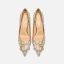 Glittrande Guld Rhinestone Paljetter Brudskor 2020 Läder 8 cm Stilettklackar Spetsiga Bröllop Pumps