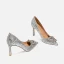 Glittrande Silver Rhinestone Paljetter Brudskor 2020 10 cm Stilettklackar Spetsiga Bröllop Pumps