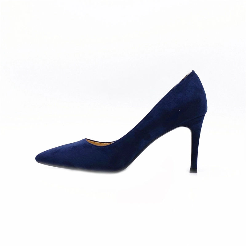 Modest / Simple Navy Blue Office OL Suede Pumps 2020 Leather 8 cm ...