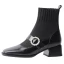 Charmant Vintage / Originale Noire Vêtement de rue Bottines Tricot Bottes Femme 2020 4 cm Talons Épais Talon Bas Pied Carré Bottes
