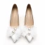 Elegant White Wedding Satin Wedding Shoes 2020 Pearl Bow 9 cm Stiletto Heels Pointed Toe Pumps