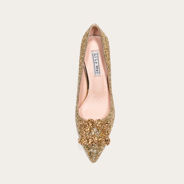 Fabelhaft Silber Glanz Pailletten Brautschuhe 2020 Strass Leder 10 cm Stilettos Spitzschuh Hochzeit Pumps