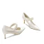 Elegant Ivory Satin Pearl Wedding Shoes 2020 8 cm Stiletto Heels Pointed Toe Wedding Pumps