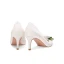 Schlicht Weiß Satin Blumen Brautschuhe 2020 Strass 8 cm Stilettos Spitzschuh Hochzeit Pumps