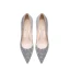 High End Farbverlauf Silber Glanz Pailletten Brautschuhe 2020 Leder 8 cm Stilettos Spitzschuh Hochzeit Pumps