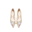 Luxury / Gorgeous Gold Crystal Wedding Shoes 2020 Leather Sequins 8 cm Stiletto Heels Pointed Toe Wedding Pumps