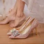 Charmant Gold Glanz Brautschuhe 2020 Strass Pailletten 8 cm Stilettos Spitzschuh Hochzeit Pumps