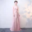 Sexy Rosa Rückenfreies Abendkleider 2018 A Linie Schleife Neckholder Ärmellos Sweep / Pinsel Zug Festliche Kleider