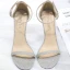 Sexy Silber Abend Glanz Pailletten Sandalen Damen 2020 Knöchelriemen 10 cm Stilettos Peeptoes Sandaletten
