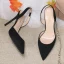 Piękne Czarne Zużycie ulicy Slingback Zamszowe Sandały Damskie 2020 10 cm Szpilki Szpiczaste Sandały