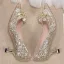 Uroczy Błyszczące Złote Buty Ślubne 2020 Cekiny Rhinestone 6 cm Szpilki Szpiczaste Ślub Czółenka