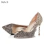 Sparkly Champagne Pumps 2018 Paljett Polyester 10 cm Stiletthæler Spisse Pumps