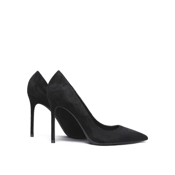 Chic / Belle Noire Daim Promo Escarpins 2020 10 cm Talons Aiguilles À Bout Pointu Escarpins