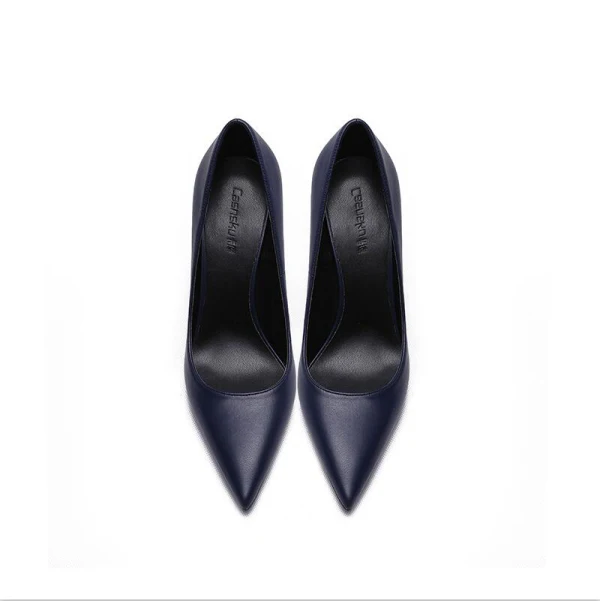 Edles Marineblau Strassenmode Pumps 2020 10 cm Stilettos Spitzschuh Pumps