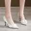 Élégant Vintage / Originale Ivoire Fleur Chaussure De Mariée 2020 Cuir 7 cm Talons Aiguilles À Bout Pointu Mariage Escarpins