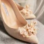 Glitter Charmant Goud Bruidsschoenen 2020 Leer Glans Pailletten Parel Rhinestone 6 cm Naaldhakken / Stiletto Spitse Neus Huwelijk Pumps