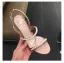 Sexy Nude Street Wear Pearl Womens Sandals 2020 Slingbacks 9 cm Thick Heels Open / Peep Toe Sandals