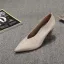 Simple Marron Désinvolte Escarpins 2020 Cuir 7 cm Talons Épais À Bout Pointu Escarpins