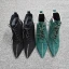 Chic / Beautiful Winter Dark Green Street Wear Suede Womens Boots 2020 Leather 8 cm Stiletto Heels Pointed Toe Boots