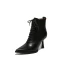 Fashion Winter Beige Street Wear Womens Boots 2020 Leather 7 cm Stiletto Heels Pointed Toe Boots
