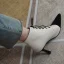 Chic / Beautiful Beige Casual Two Tone Womens Boots 2020 Leather 8 cm Stiletto Heels Pointed Toe Boots