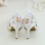 Elegant White Lace Flower Wedding Shoes 2020 Rhinestone 8 cm Stiletto Heels Pointed Toe Wedding Heels