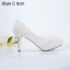 Elegant Chic / Beautiful Ivory Pearl Tassel Wedding Shoes 2020 Lace Flower 14 cm Stiletto Heels Round Toe Wedding Pumps