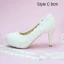 Classic Ivory Lace Flower Wedding Shoes 2020 Pearl 14 cm Stiletto Heels Round Toe Wedding Pumps