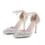 Sexy Multifarben Strass Brautschuhe 2020 Knöchelriemen 8 cm Stilettos Spitzschuh Hochzeit High Heels