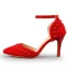 Charmant Ivoire Perle Chaussure De Mariée 2020 Bride Cheville 8 cm Talons Aiguilles À Bout Pointu Mariage Talons