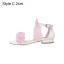 Schöne Rosa Brautschuhe 2020 Knöchelriemen Schleife Blumen 7 cm Thick Heels Peeptoes Hochzeit Sandaletten