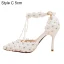Charmant Ivoire Faux Diamant En Dentelle Fleur Chaussure De Mariée 2020 Perle T-Strap 9 cm Talons Aiguilles À Bout Pointu Mariage Talons