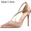 Chic / Beautiful Nude Street Wear Satin Womens Sandals 2020 X-Strap 10 cm Stiletto Heels Pointed Toe Sandals