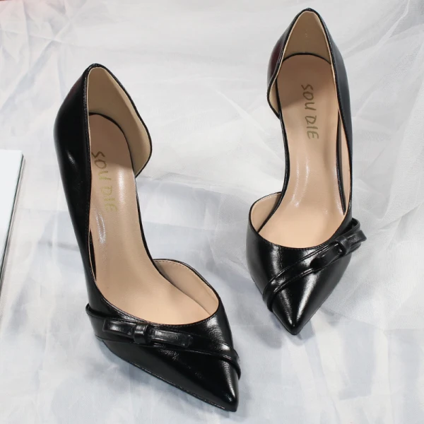 Sexy Nude Cocktail Party Womens Shoes 2020 Bow 10 cm Stiletto Heels Pointed Toe Heels