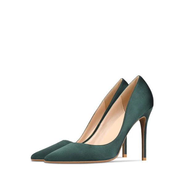 Simple Noire Promo Satin Escarpins 2020 10 cm Talons Aiguilles À Bout Pointu Escarpins