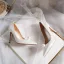 Chic Ivoire Perle Chaussure De Mariée 2020 Cuir 10 cm Talons Aiguilles À Bout Pointu Mariage Escarpins
