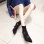 Fashion Black Street Wear Rhinestone Womens Boots 2020 Ankle 6 cm Stiletto Heels Pointed Toe Boots
