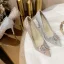 Uroczy Szary Cekinami Cekiny Rhinestone Motyl Buty Ślubne 2021 10 cm Szpilki Szpiczaste Ślub Czółenka