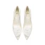 Élégant Ivoire Mariage Perle Satin Fleur Chaussure De Mariée 2021 8 cm Talons Aiguilles À Bout Pointu Escarpins