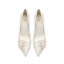 Elegant Satin Ivory Pearl Rhinestone Wedding Shoes 2021 8 cm Stiletto Heels Pointed Toe Wedding Pumps
