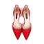 Chinese style Red Satin Rhinestone Wedding Shoes 2021 8 cm Stiletto Heels Pointed Toe Wedding Heels