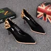 Chic / Beautiful Black Cocktail Party Leopard Print Pumps 2021 Suede Leather 6 cm Stiletto Heels Pointed Toe Pumps