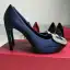 Edles Schwarz Strass Schnalle Ball Pumps 2021 Satin Wasserdichte 12 cm Stilettos Spitzschuh Pumps